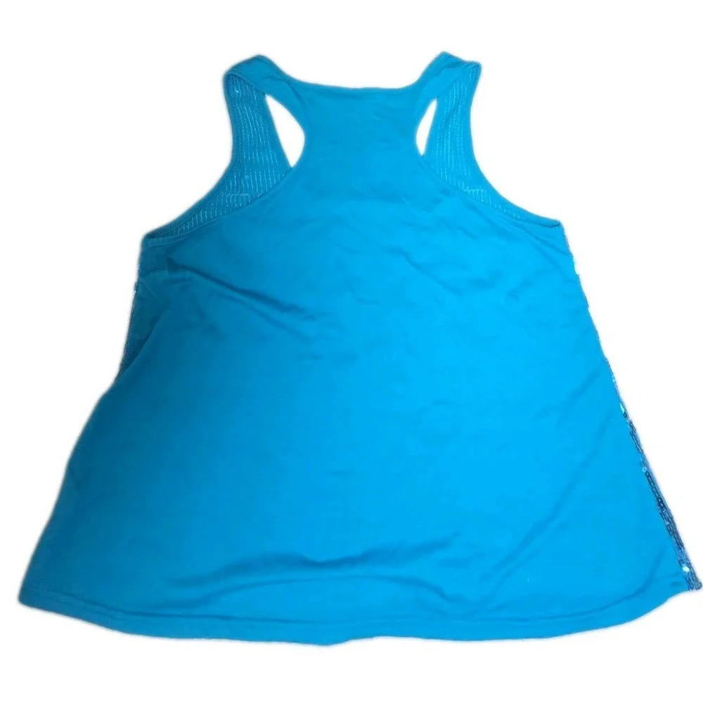 Ultra Flirt Tank Top Womens XL Blue Sequined Racerback Party Clubwear Festival